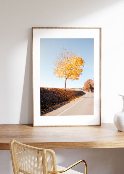Gerahmter Kunstdruck "Herbstbaum"