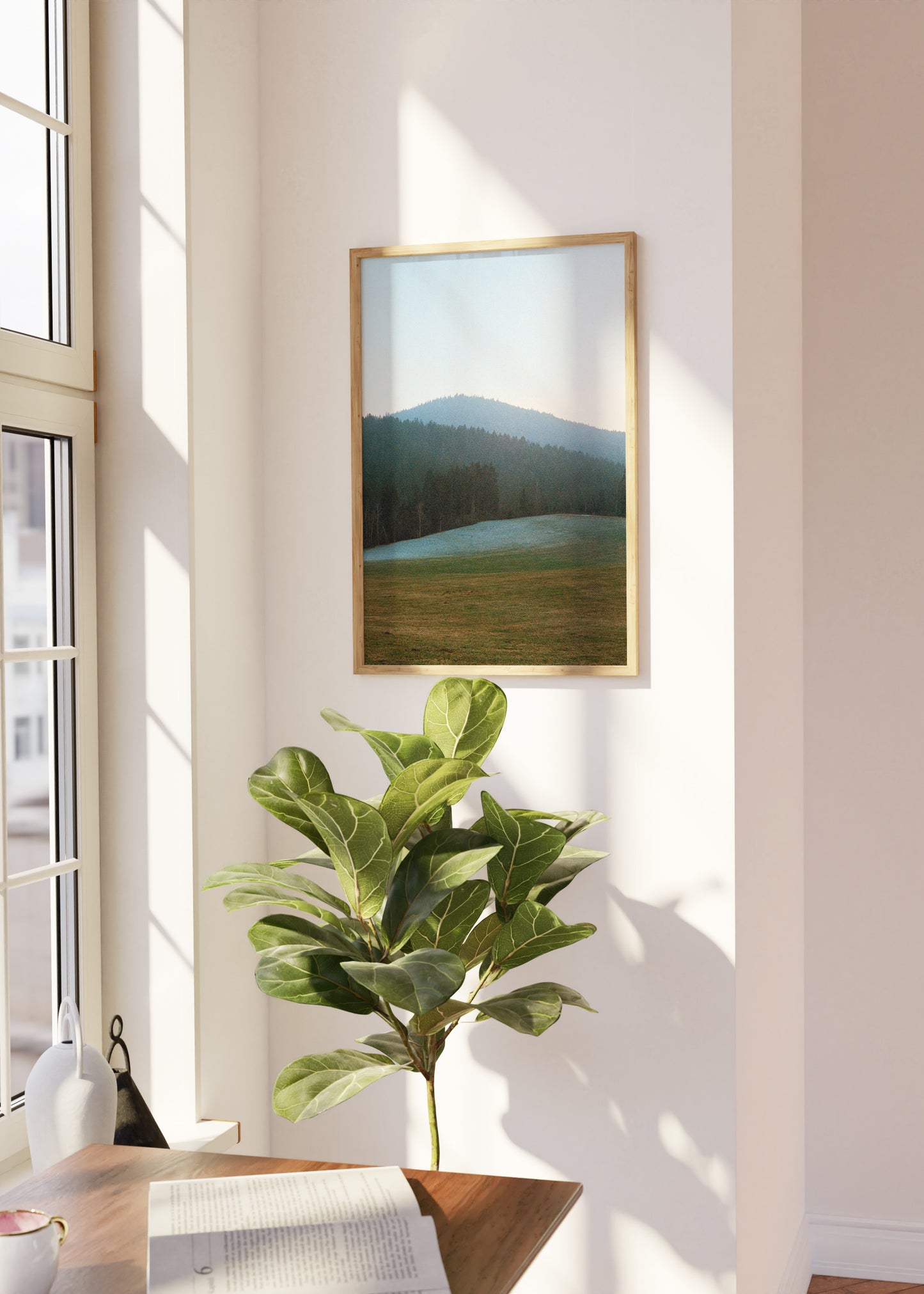 Gerahmter Kunstdruck "Wald, Linien"